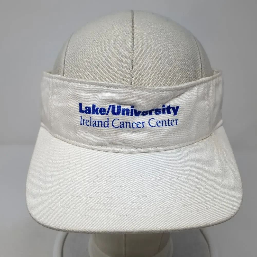 Lake/University Ireland Cancer Center Sun Visor Cap White OS Adjustable Nissun